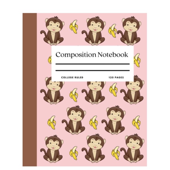 One NEW Monkey Wide Ruled Composition Notebook 5 Style. Your Pick ! - Picture 2 of 5